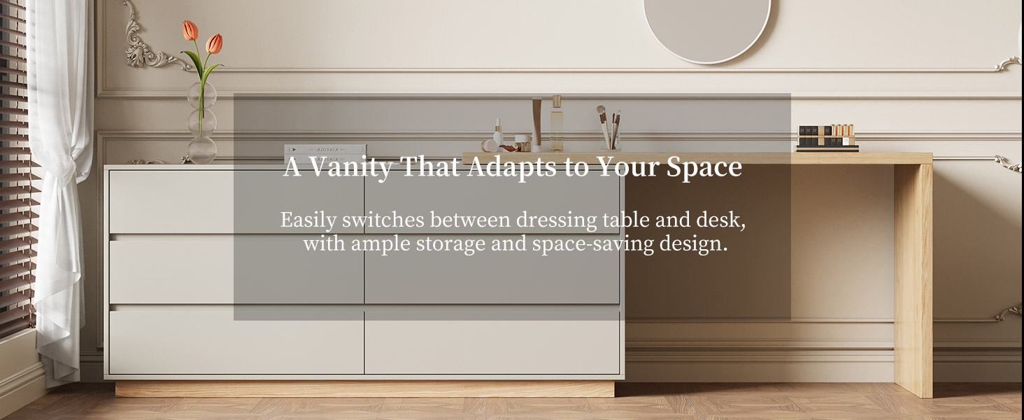 Desk storage and drawer detail